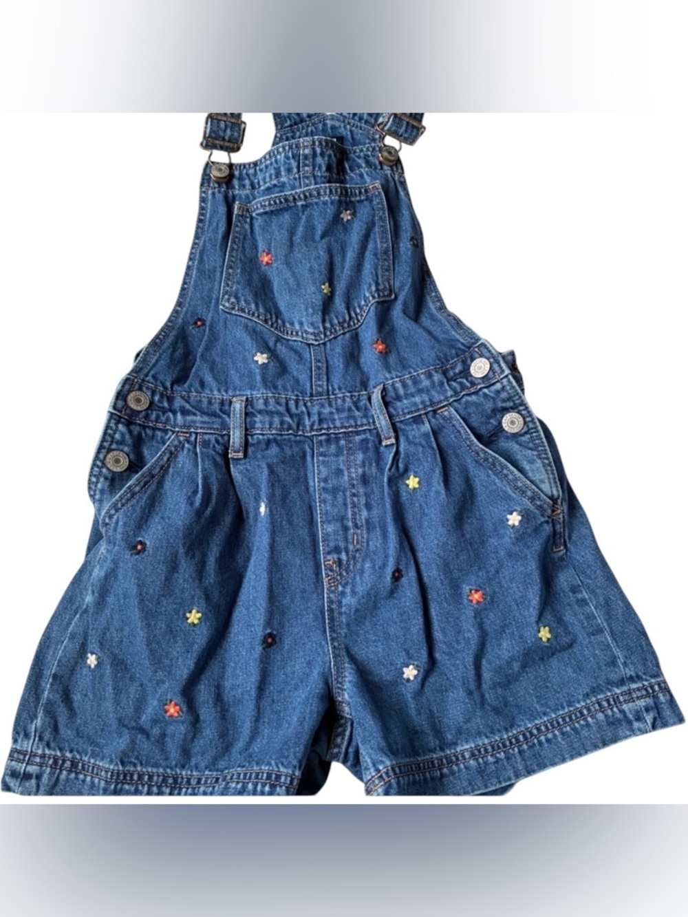 Gap Denim Kids Overalls with Floral Embroidery